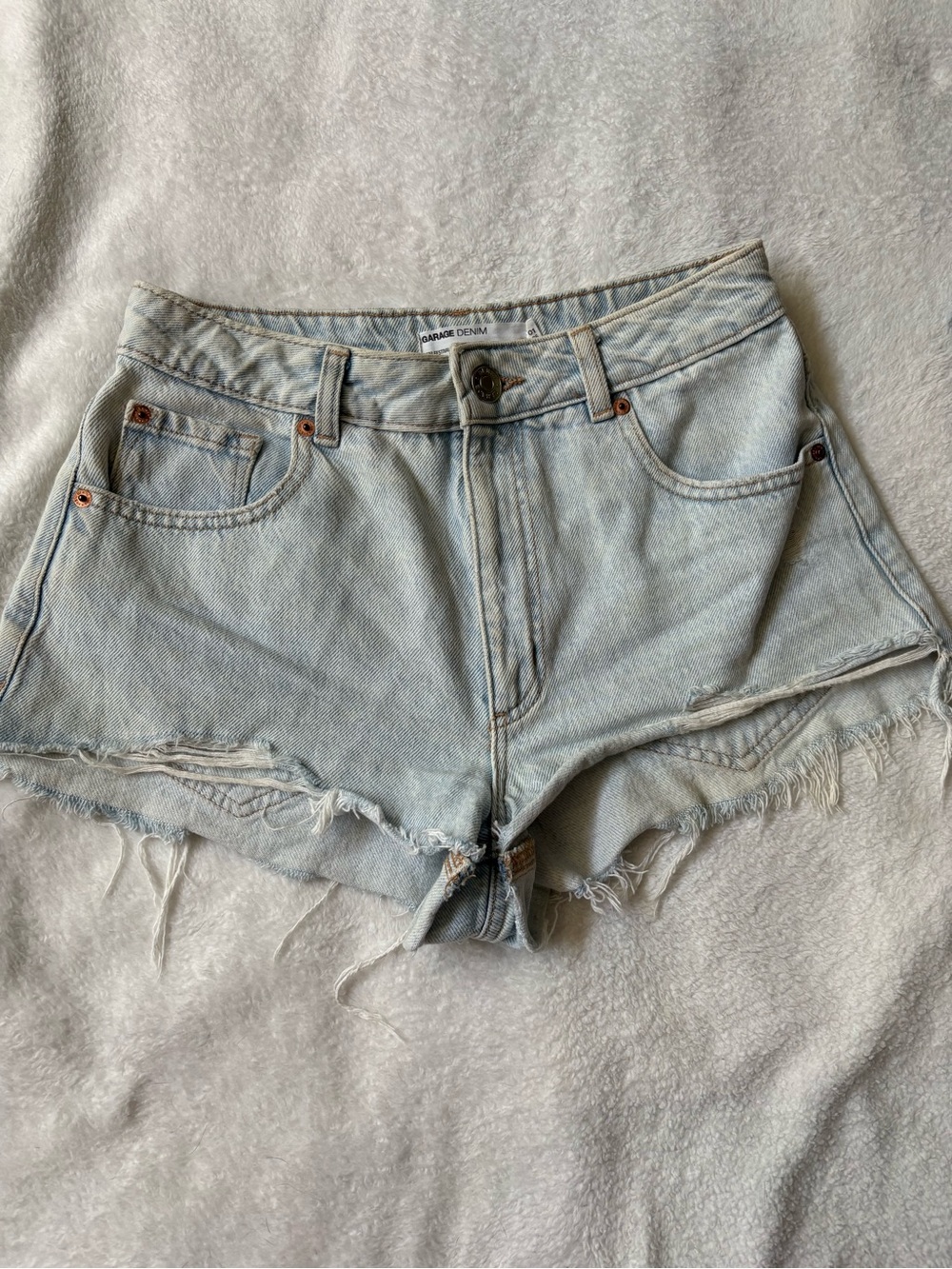 Garage Light Wash Denim Cutoff Shorts